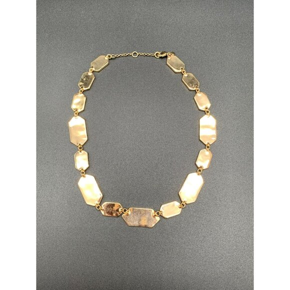 Ann Taylor Vintage Gold-Tone Necklace With Geometric Links & Lobster Clasp - Picture 5 of 6